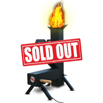 Rocket Stove Portable Survival Stove Black - Rocket Stoves for cooking - Camping cula Handle -Outdoor Indoor